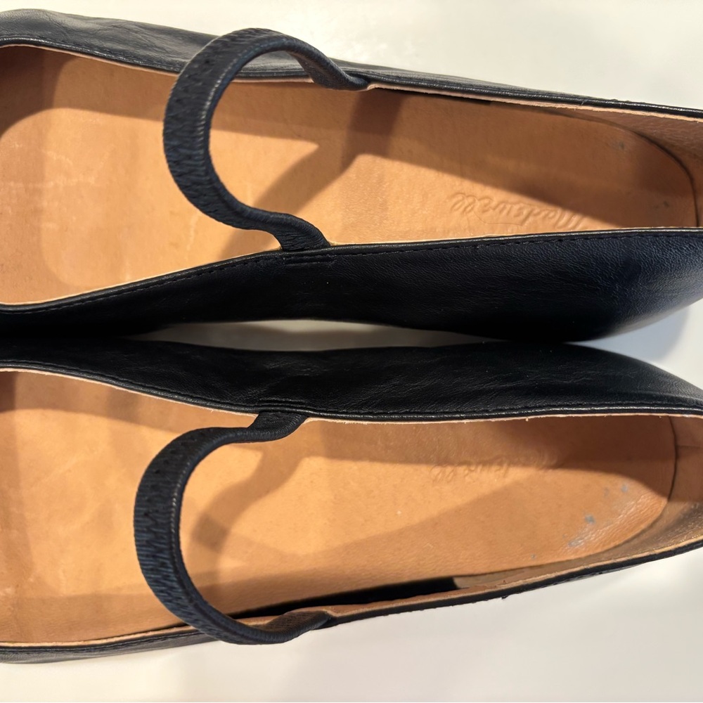 Madewell The Greta Black Leather Ballet Flats,  7 - Picture 6 of 7
